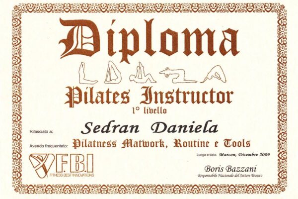 2009_Diploma_Pilates_I_Livello_Daniela_Sedran_Pordenone_Personal_Trainer